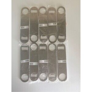 Lot of 10 Winco CO-301 Stainless Steel Flat Bottle Openers – 7" Bar Blade Style